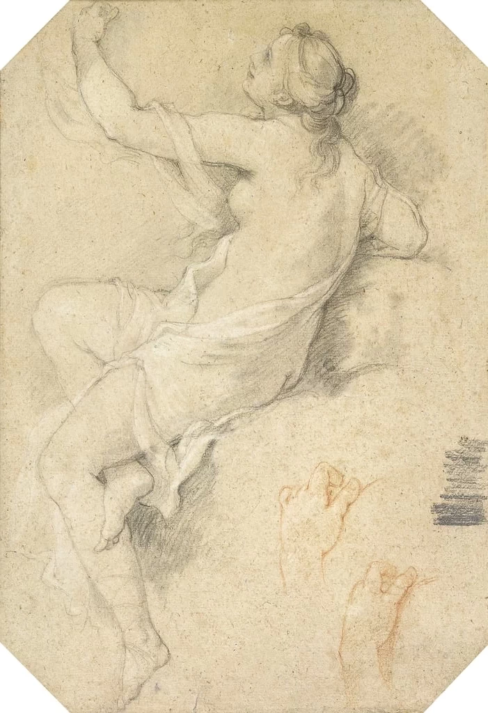 Una giovane donna nuda seduta